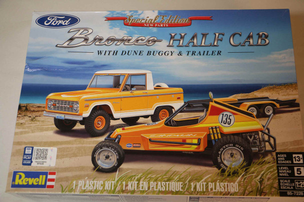 RMX85-7228 - Revell 1/25 Bronco Half Cab with Dune Buggy and Trailer Kit condition is NEW WWNEW10106577