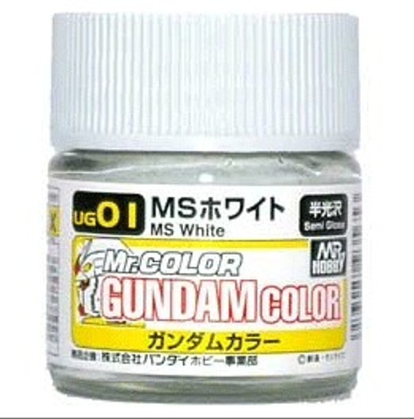 MRHUG01 - Mr. Hobby Gundam Color MS White - 10ml - Lacquer
