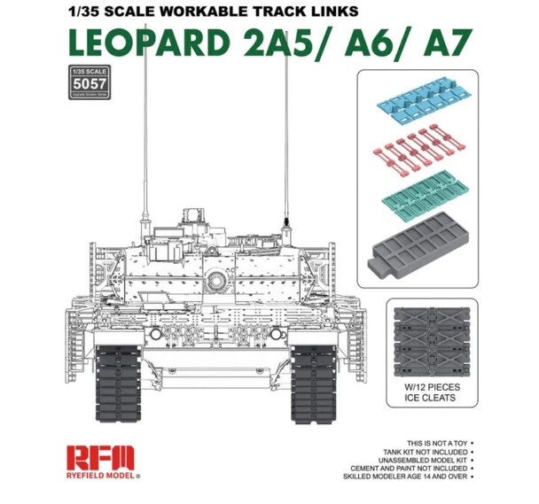 RYE5057 - Rye Field  Model 1/35 Leopard 2A5/A6/A7 Workable Track Links