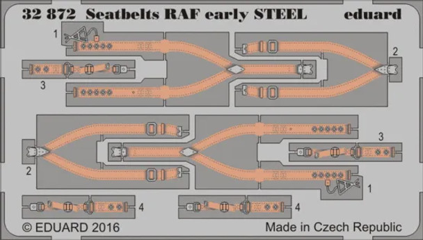 EDU32872 - Eduard 1/32 RAF Early Seatbelts Steel