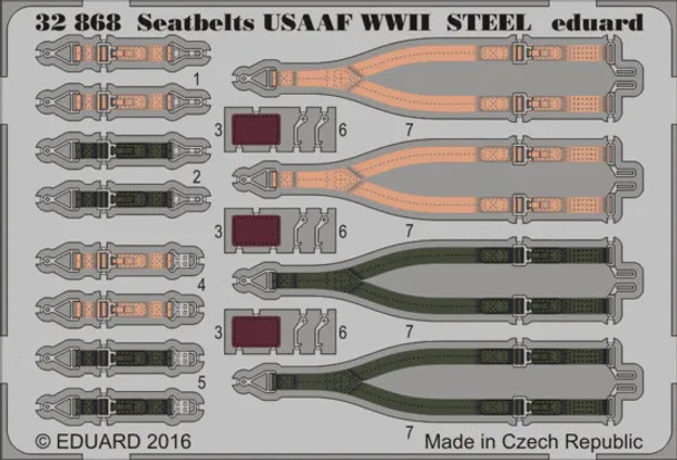 EDU32868 - Eduard 1/32 USAAF Seatbelts - Steel
