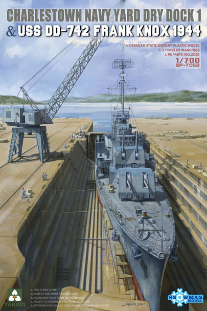 TKMSP7058 - Takom 1/350 Charlestown Navy Yard Dry Dock & USS Frank Knox DD-742 1944