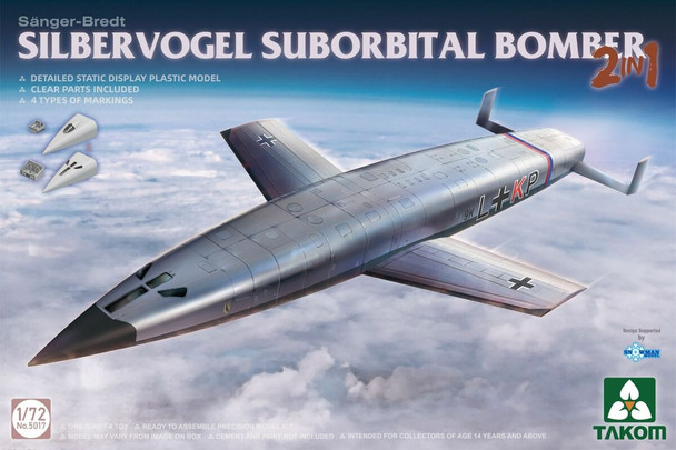 TKM5017 - Takom 1/72 Sanger-Bredt Silbervogel Suborbital Bomber (2in1)