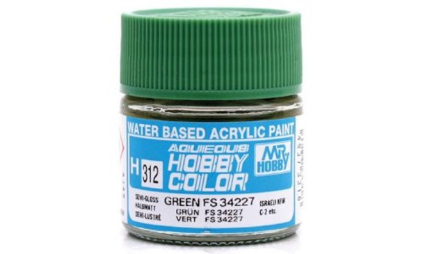 MRHH312 - Mr. Hobby Aqueous Semi Gloss Green FS34227 [for Israel desert camouflage] - 10ml - Acrylic