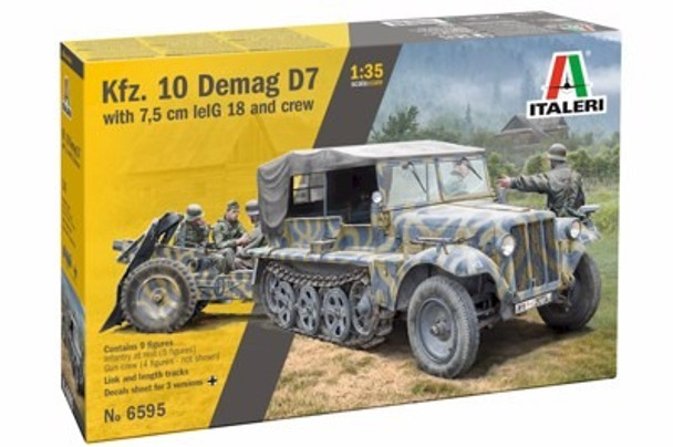 ITA6595 - Italeri 1/35 Sd.Kfz.10 Demang D7 w/7.5cm leIG18 and Crew