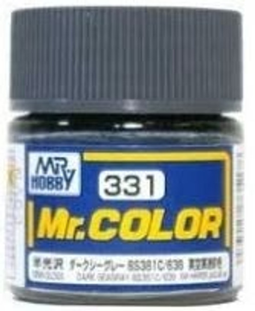 MRHC331 - Mr. Hobby Semi Gloss Dark Seagray BS381C/638 - 10mL - Lacquer