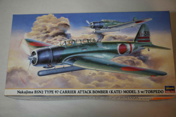 HAS09396 - Hasegawa 1/48 Nakajima B5N2 Type 97 Carrier Attack Bomber (KATE) Model 3 w/ Torpedo - WWWEB10107412