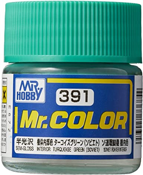 MRHC391 - Mr. Hobby Mr Color Semi Gloss Interior Turquoise Green (Soviet) - 10ml - Lacquer