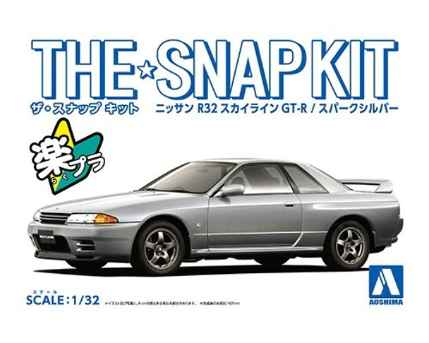 AOS063569 - Aoshima 1/32 Nissan GT-R Spark Silver SNAPKIT