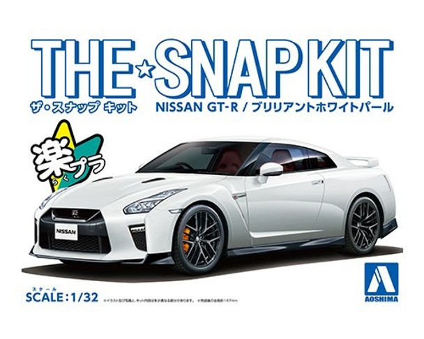 AOS056394 - Aoshima 1/32 Nissan GT-R Brilliant White SNAPKIT