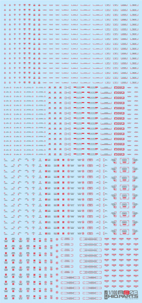 HIQRB02100RAG - HiQ Parts 1/100 RB Caution Decals - Red x Grey