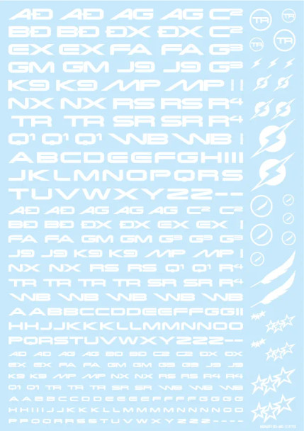 HIQTR3AWHI - HiQ Parts TR3 Alphabet Decal - White