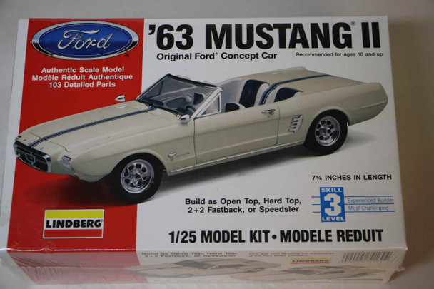 LIN72169 - Lindberg 1/25 1963 Ford Mustang II Original Ford Concept Car - WWWEB10108847