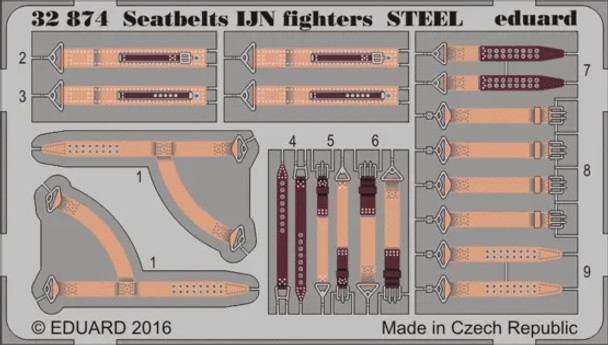 EDU32874 - Eduard 1/32 IJN Fighter Seatbelts - Steel