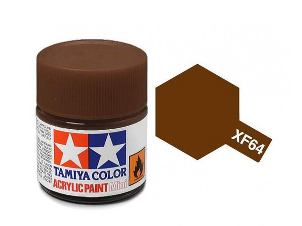 TAMXF64 - Tamiya - Flat Red Brown Acrylic - 10mL Bottle