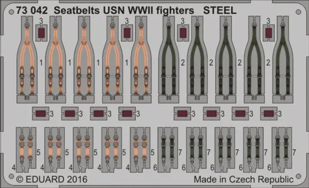 EDU73042 - Eduard 1/72 USN WWII Seatbelts - Steel