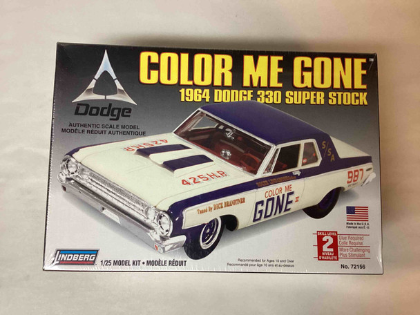 LIN72156 - Lindberg 1/25 1964 Dodge 330 Super Stock Color Me Gone - WWWEB10110088