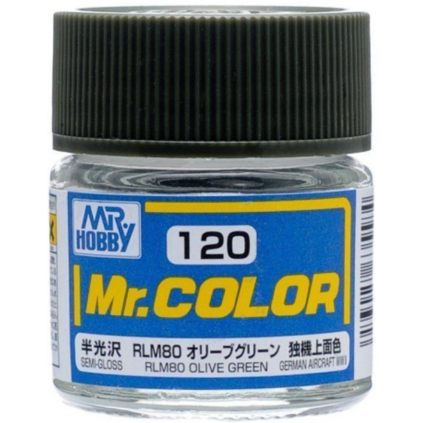 MRHC120 - Mr.Hobby Mr Color Semi Gloss RLM80 Olive Green  - 10mL - Lacquer
