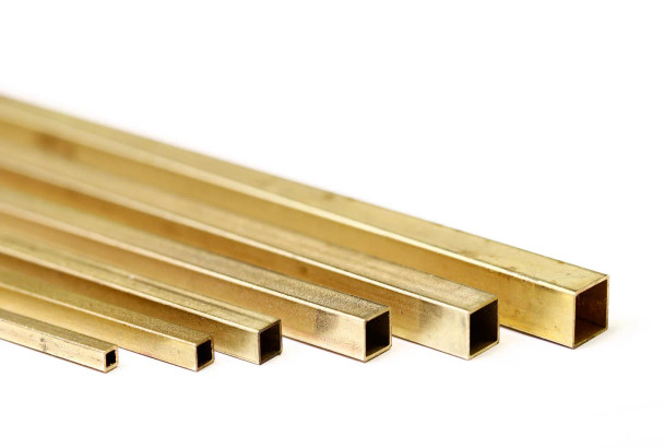 Albion Alloys Square Brass Tube 3.96mm