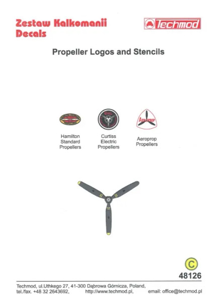 Techmod 1/48 Propeller Logos and Stencils