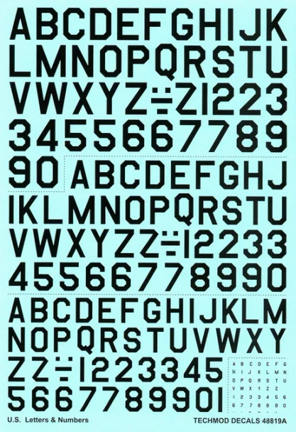 TMD48819 - Techmod 1/48 US Letters and Numbers Black