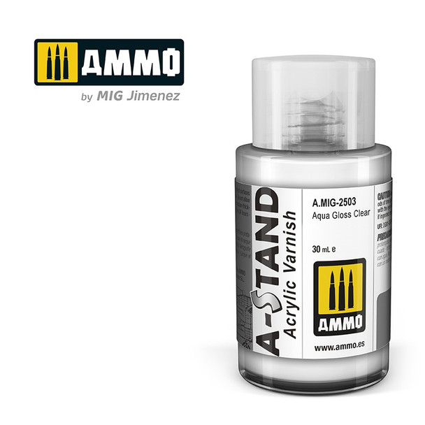 MIG2503 - Ammo by Mig A-Stand Aqua Gloss Clear - 30ml - Acrylic