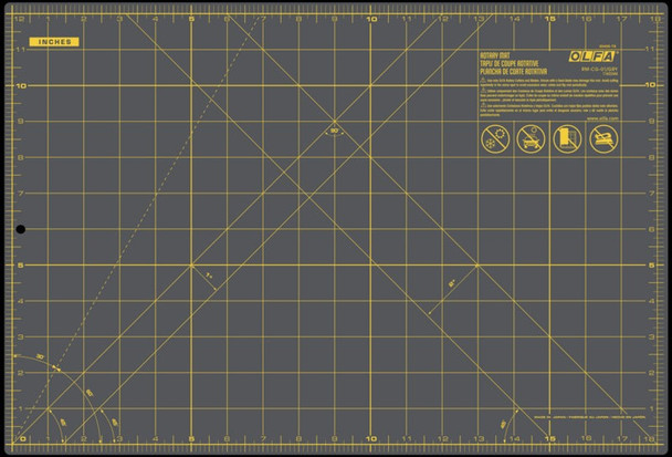 OLF1260244 - Olfa 12 x 18 Double Sided Cutting Mat - Grey