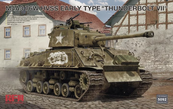 Ryefield Model 1/35 M4A3 76W HVSS Early Type Thunderbolt VII