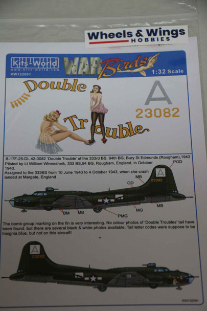 Warbirds Decals 1/32 B-17F Flying Fortress KW132091