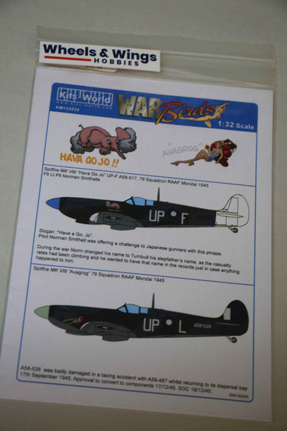 Warbirds Decals 1/32 Spitfire Mk.VIII KW132034