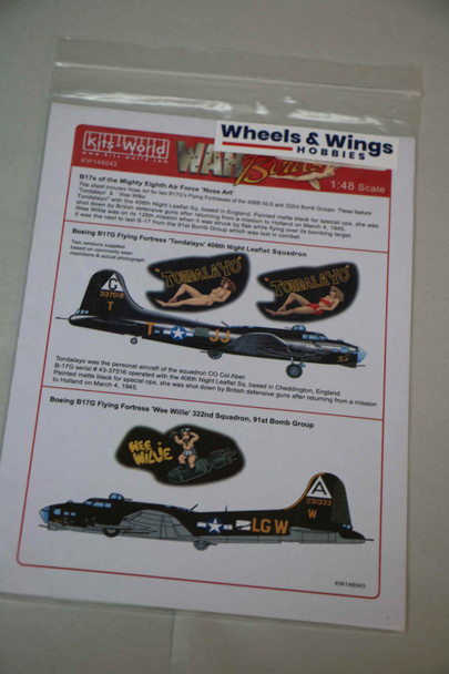 KWMKW148043 - Kits World Decals 1/48 B-17s of the Might Eighth Air Force KW148043