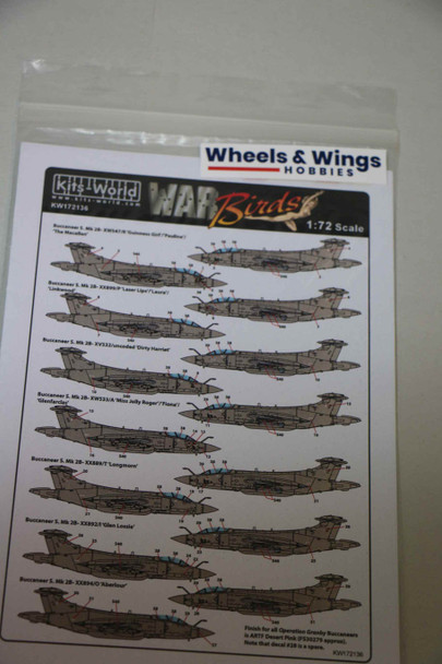 Warbirds Decals 1/72 Operation Granby Blackburn Buccaneers KW172136