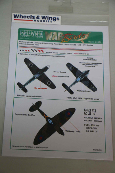 Warbirds Decals Walkway Lines and Stencils Multi Scale KW174322
