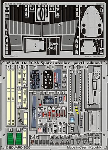 EDU32539 - Eduard 1/32 He 162A Spatz Interior - Photo-etched Detail Set