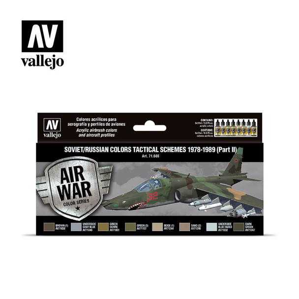 VLJ71608 - Vallejo Air Paint Set: Soviet/Russian colors Tactical Schemes 1978-1989 (Part II)