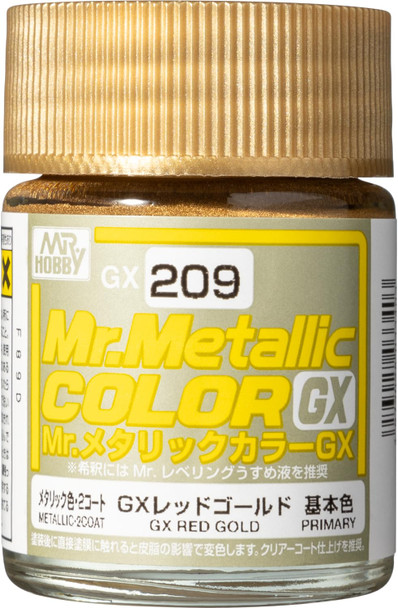 MRHGX209 - Mr. Hobby - Mr. Color GX 209 Metal Red Gold 18ml
