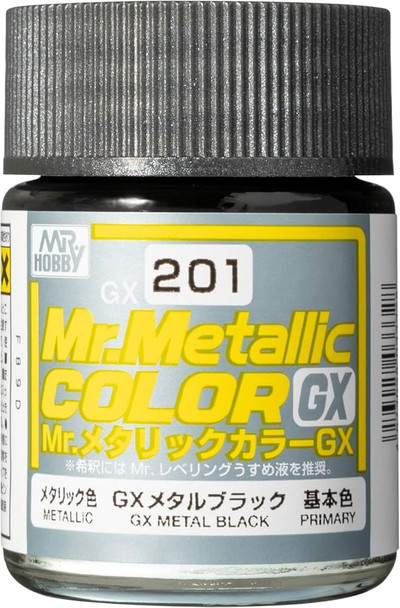 MRHGX201 - Mr. Hobby - Mr. Color GX 201 Metal Black 18ml