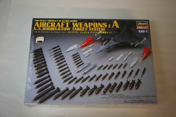 HASX48-001 - Hasegawa 1/48 Aircraft Weapons : A U.S. Bombs & Tow Target System - PREOWNED117615