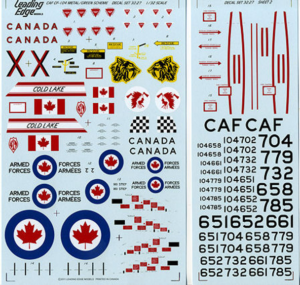 LEA32.27 - Leading Edge 1/72 CAF F-104 Starfighter Green & Metal Schemes
