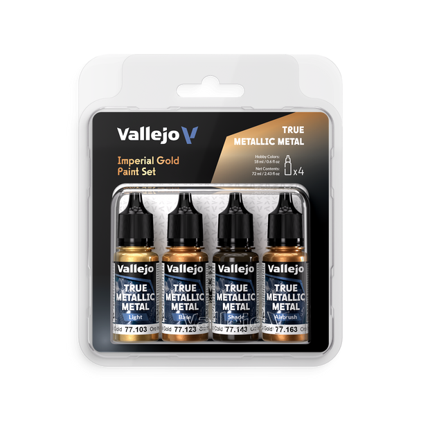 VLJ77252 - Vallejo True Metallic Metal - 4 Colors Set Imperial Gold - 18ml - Acrylic