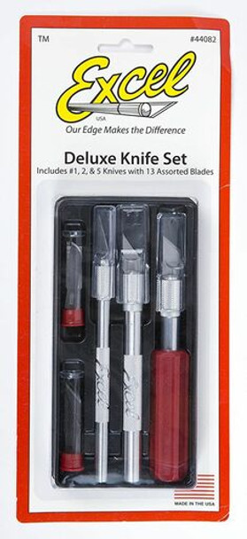 EXC44082 - Excel Dlx Knife Set 1,2,5 + 10 Blades