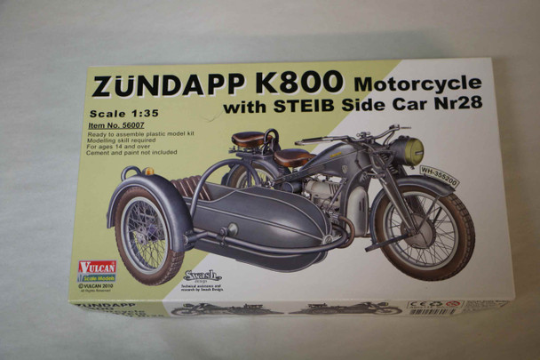VUL56007 - Vulcan Scale Models 1/35 Zündapp K800 Motorcycle with STEIB Side Car Nr 28 WWHP119956