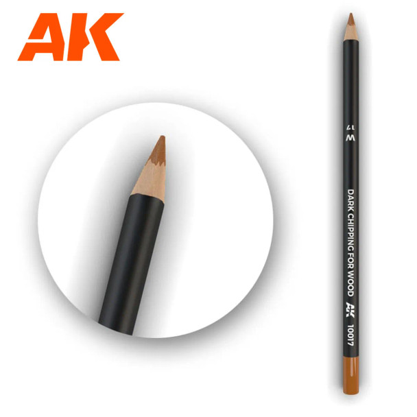 AKIAK10017 - AK Interactive Weathering Pencil for Modelling: Dark Chipping for Wood