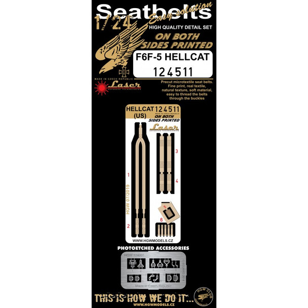 HGW12411 - HGW Models 1/24 Hellcat - Seatbelts High Quolity Detail set