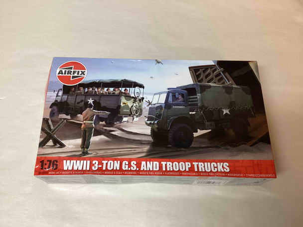 DP-AIRA03306A - Airfix 1/76 WWII 3-ton 4x4 General Service & Troop Trucks  (Box Damaged)