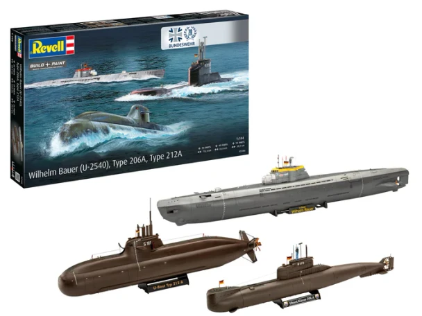 RAG05186 - Revell 1/144 70 Years of Bundeswehr Wilhelm Bauer (U-2540, Type 206A, Type 212A)