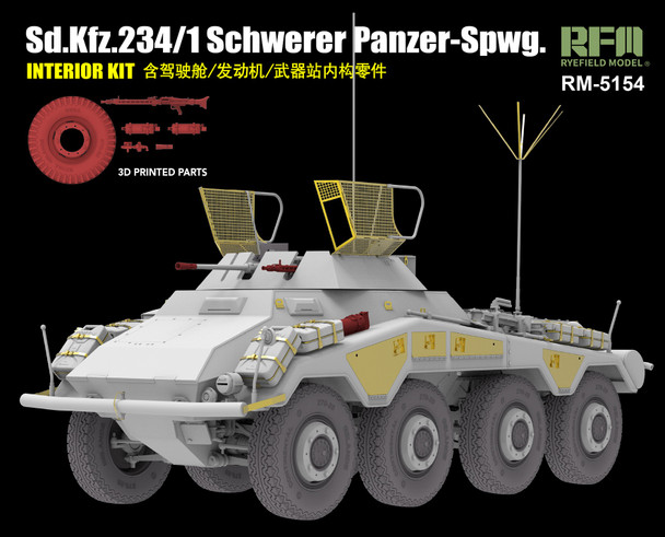 RYERM-5134 - Rye Field Model 1/35 SdKfz 234/3 Schwerer Panzerspahwagen 7.5cm Stummel