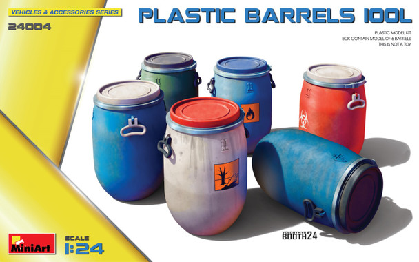 MIA24004 - Miniart 1/24 Plastic Barrels 100L