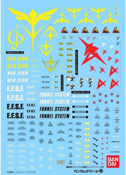 BAN5057493 - Bandai Gundam Decal #23 Char's Counter Attack Series