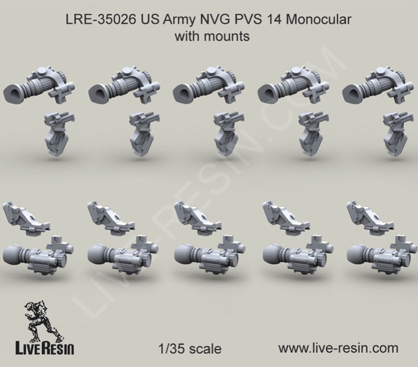 LRE-35026 - Live Resin 1/35 US Army NVG PVS 14 Monocular with Mounts